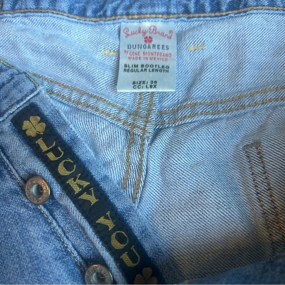Vtg Lucky Brand Jeans Mens 36x32 Blue Slim Bootleg Buttonfly - Picture 3 of 10